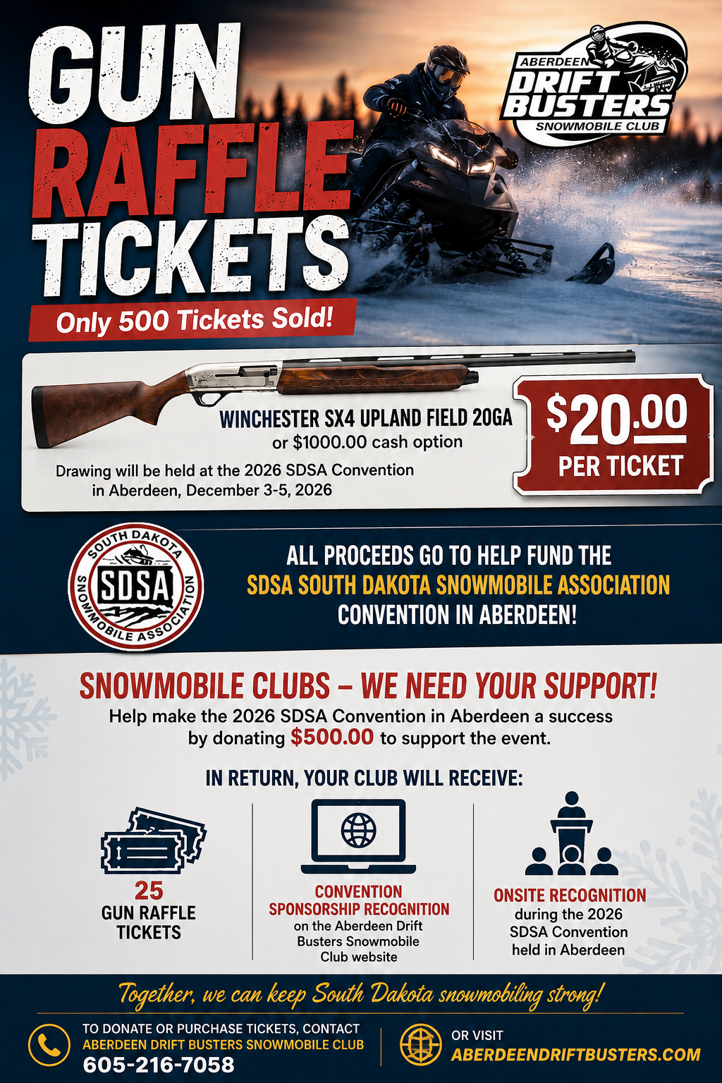 Gun Raffle Club Tickets Flyer